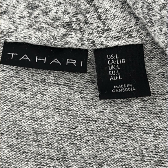 Tahari Sweater L Draped Surplice Front Modern Boho Sultry Minimalist Street Chic - Picture 4 of 15